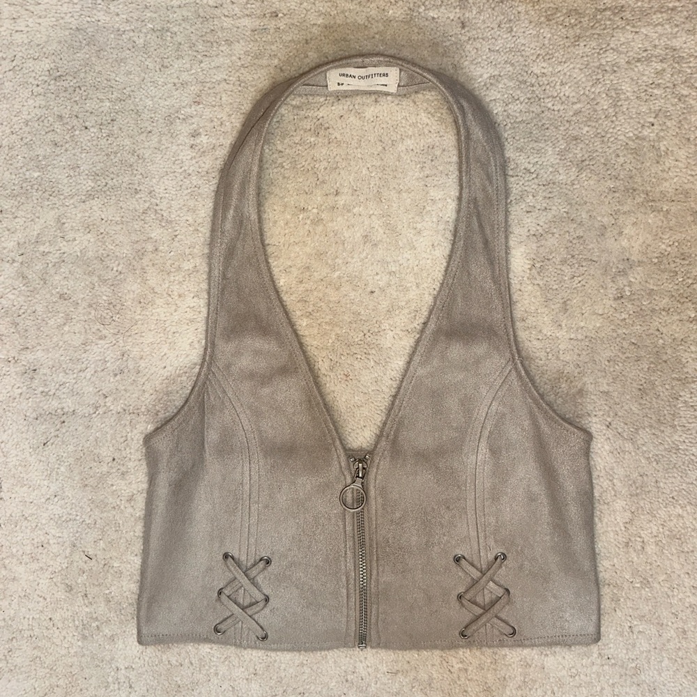 Urban Outfitters beige suede halter top